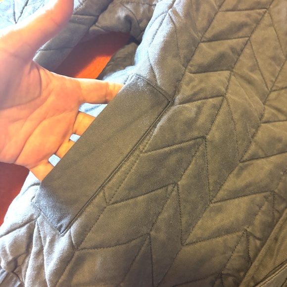 Only gray charcoal chevron pattern denim quilted jacket NWT - Picture 7 of 14
